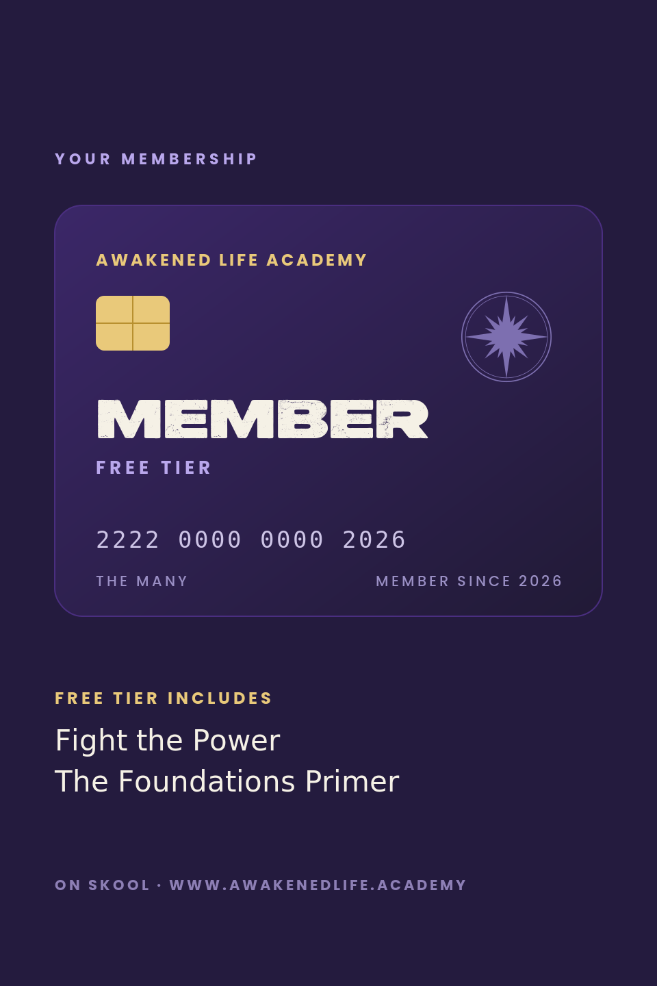 Awakened Life Academy member card